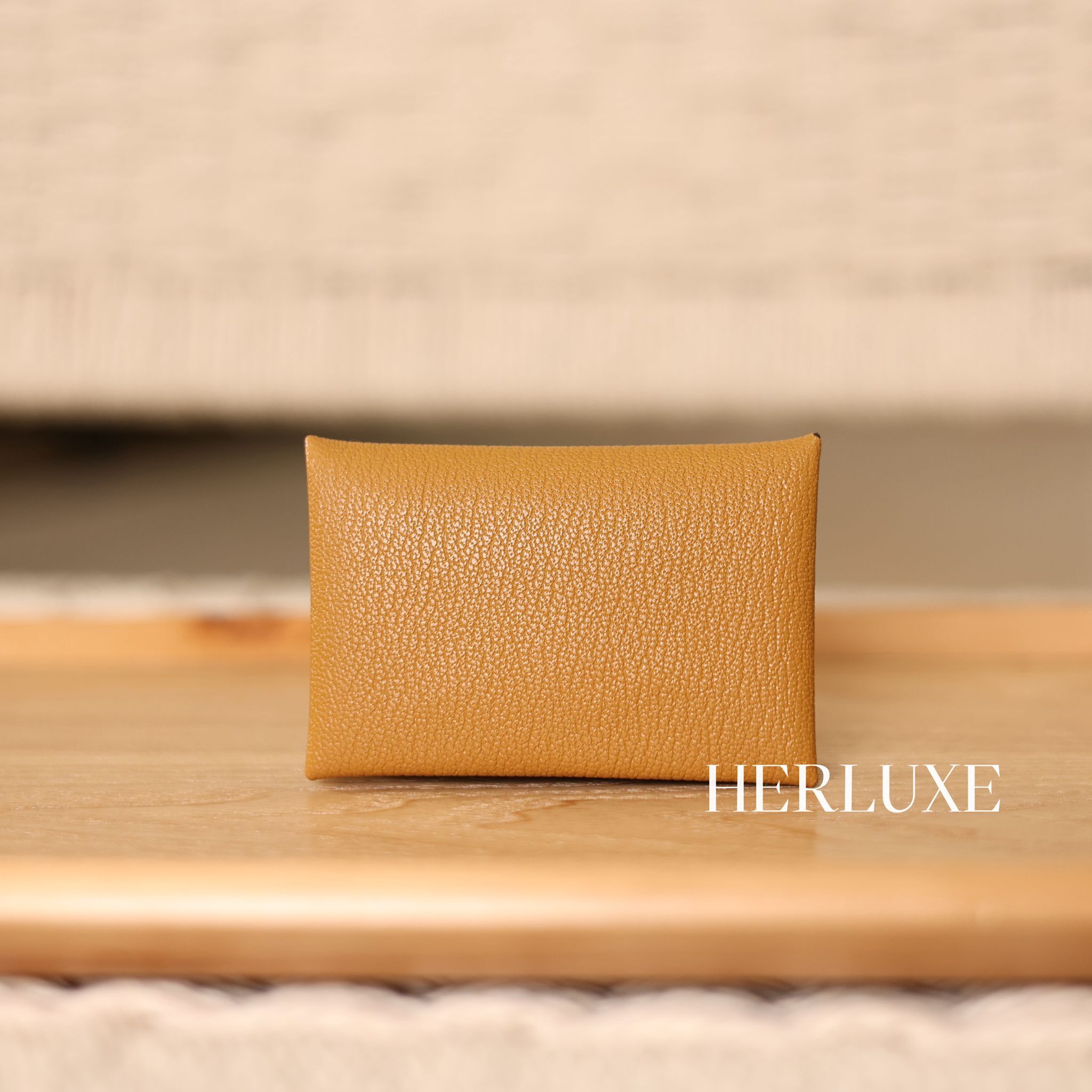 Calvi card holder 28 caramel chèvre