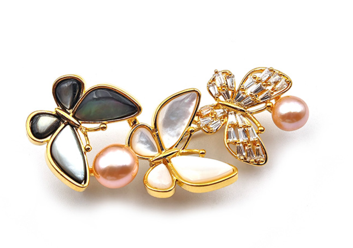 【直播】LL082841 蝴蝶款珍珠胸針(XZR0495009)