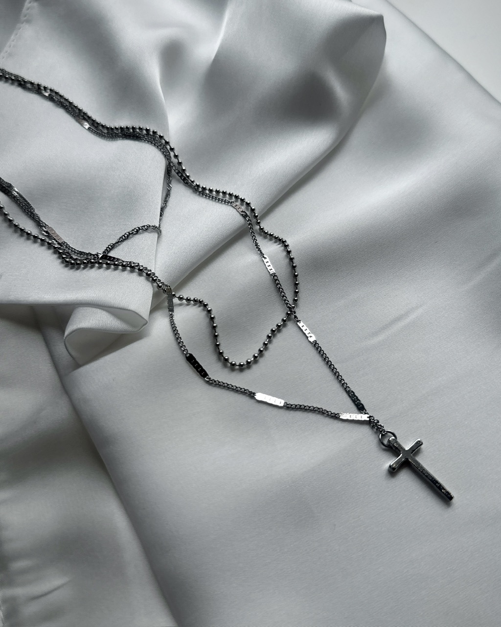 個性風多層次十字架項鍊