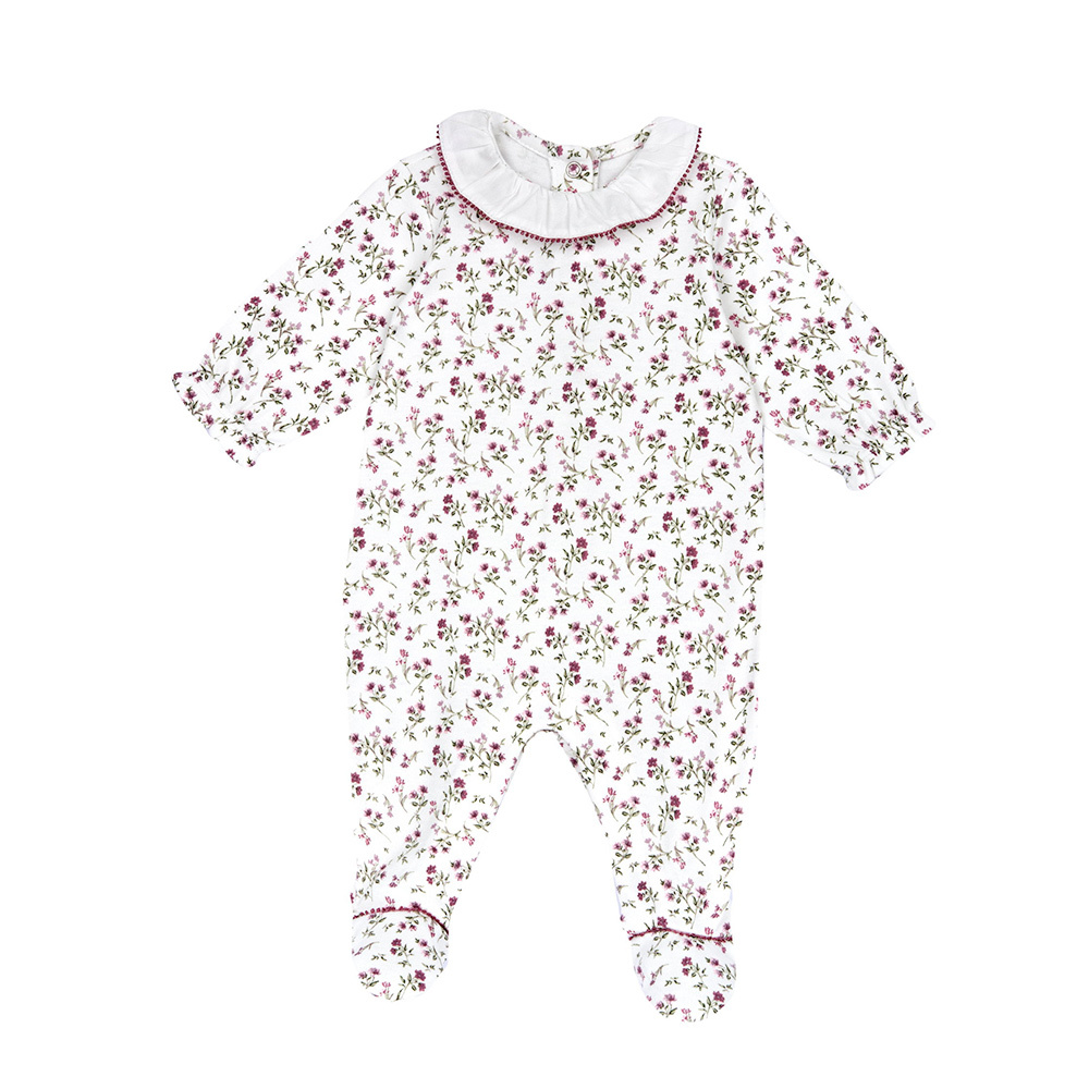 狐狸小公主-滿版花朵荷葉領後開兔裝