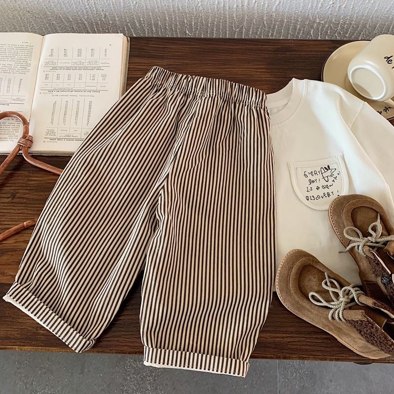 咖啡細條紋 燈芯絨長褲