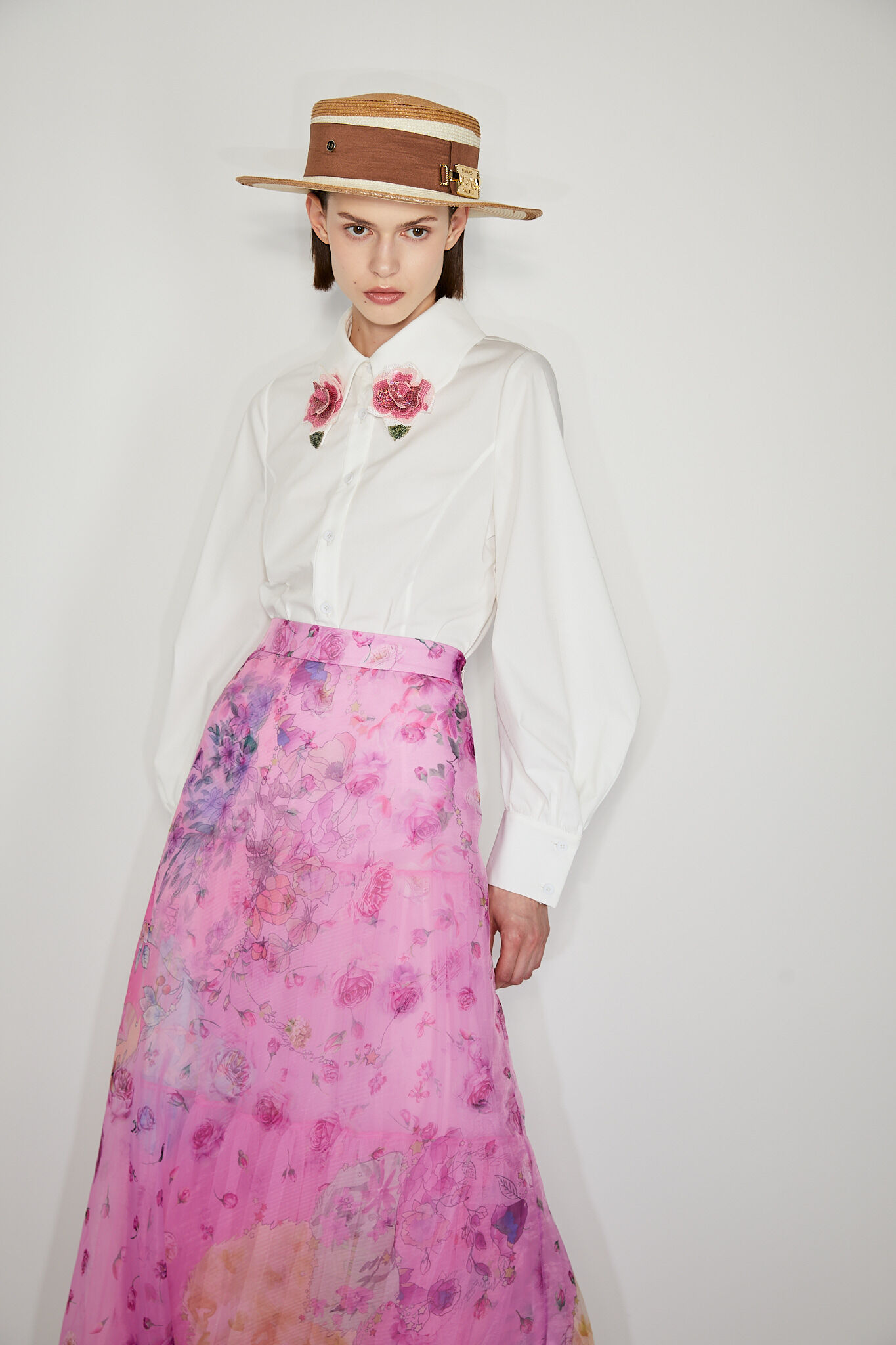 BC15002C1 摩洛哥玫瑰網紗蛋糕傘擺長裙