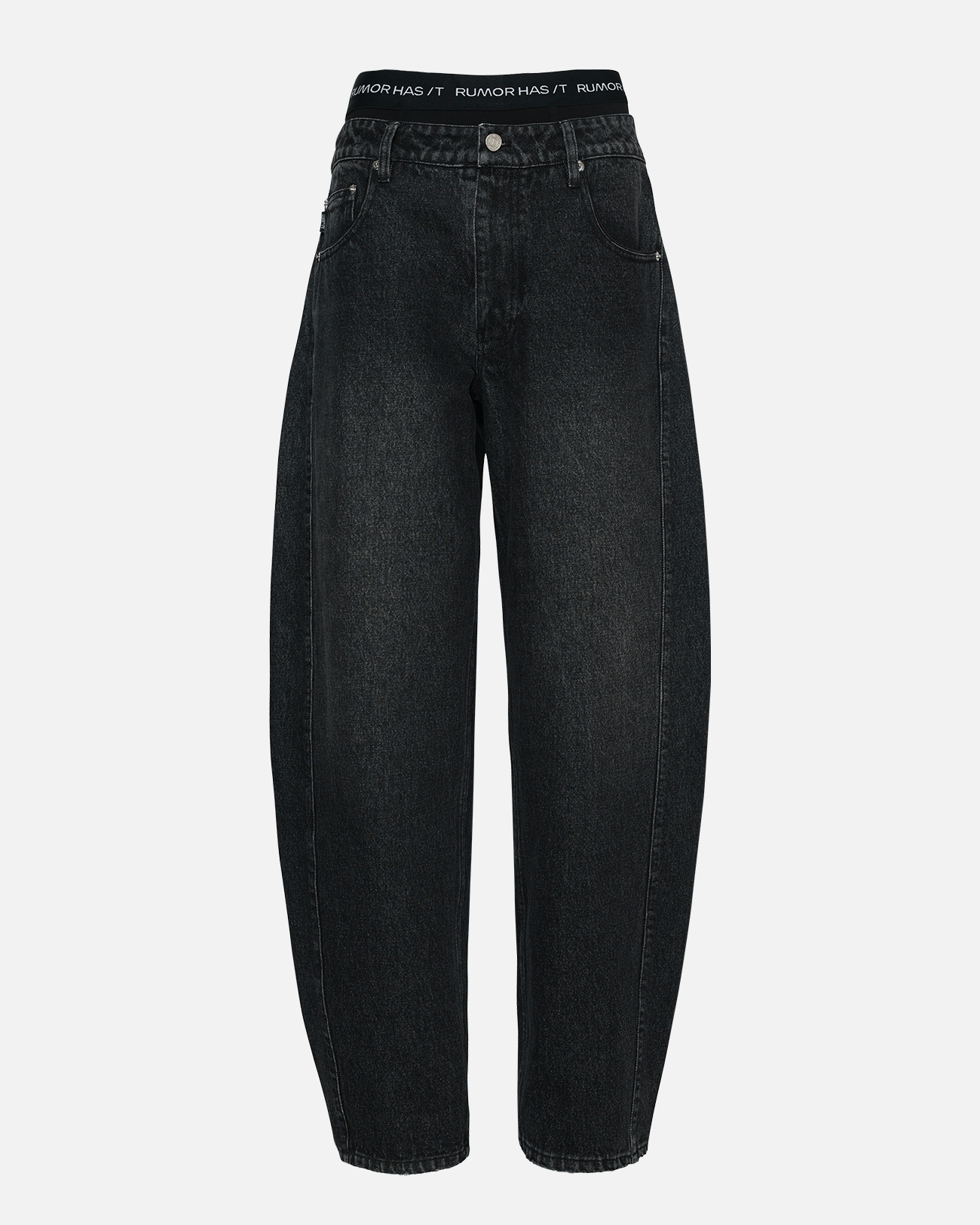 Black Sagging Barrel Jeans