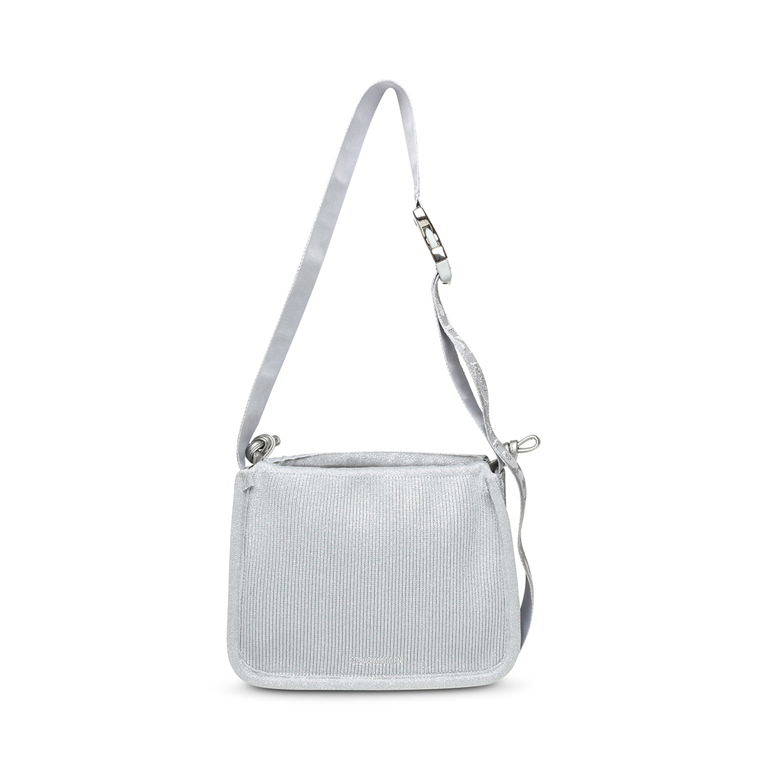Steve Madden-BNELSON 休閒束口寬帶大水餃包-銀色