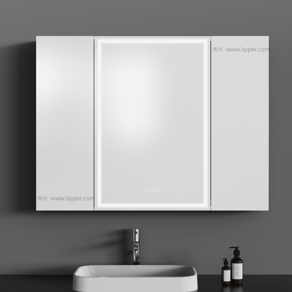 LIPPER 高清智能鋁合金三門鏡櫃-帶時鐘功能(100cm) NGF301