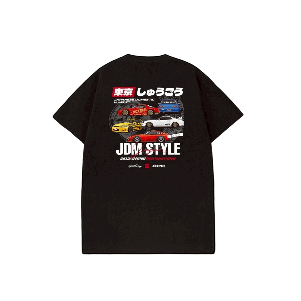 XCTRL x Gokuraku 極楽聯名JDM 東京大集合短T-黑