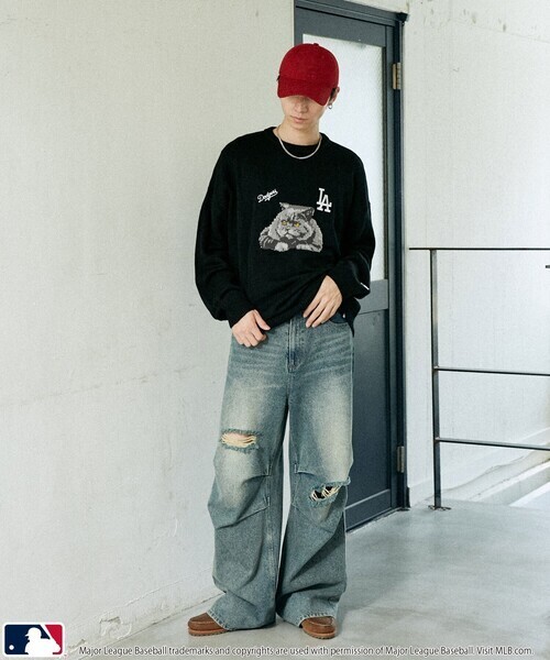 【現貨】MLB x PUBLUX 美國職棒大聯盟  貓咪 圓領 針織衫 三款