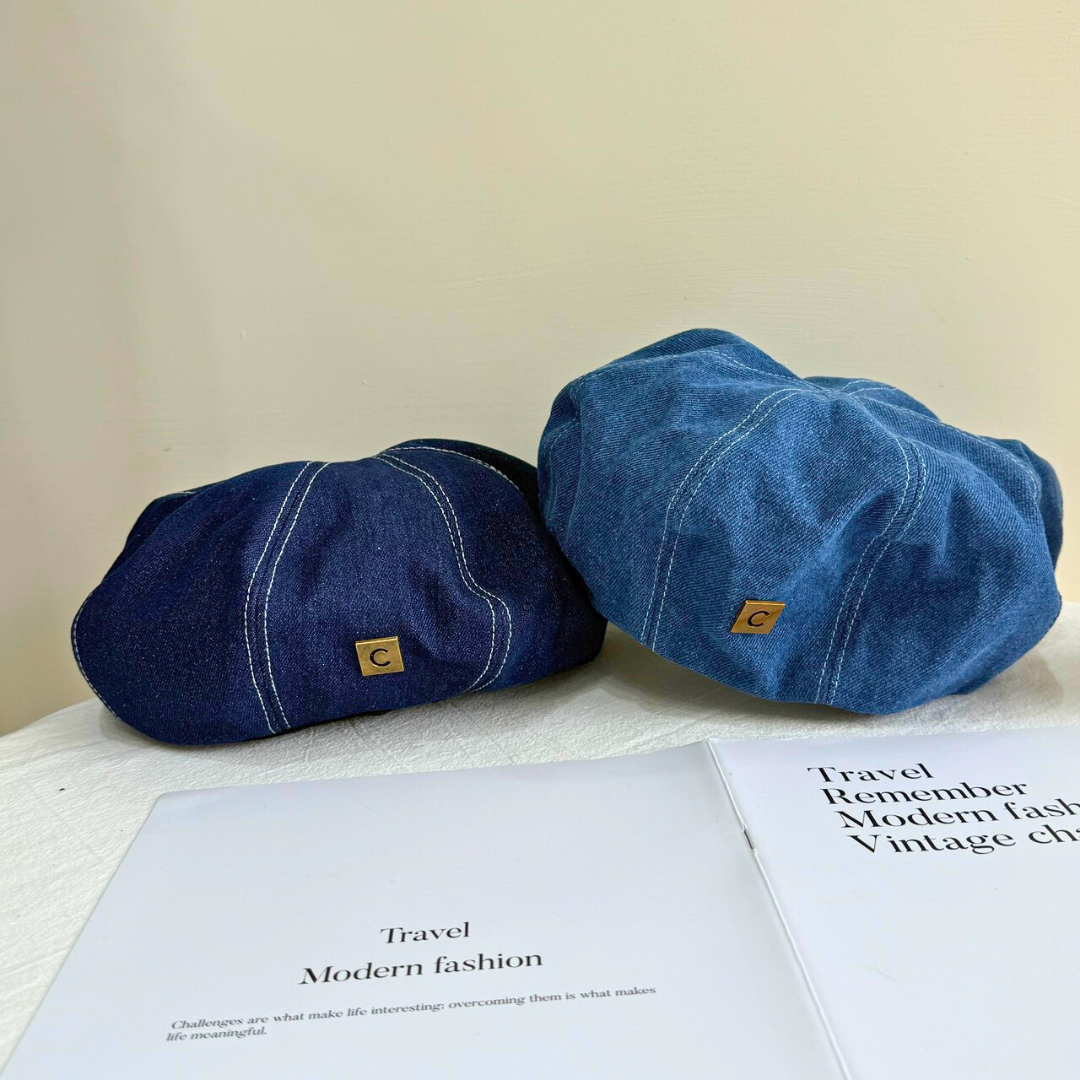 C字牛仔復古貝雷帽