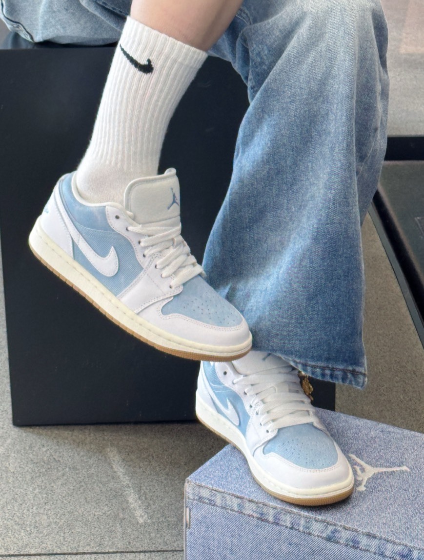 Nike W Air Jordan 1 Low Denim Worn Blue 白牛仔 AJ1 LOW 白藍 牛仔 單寧 HQ2004400