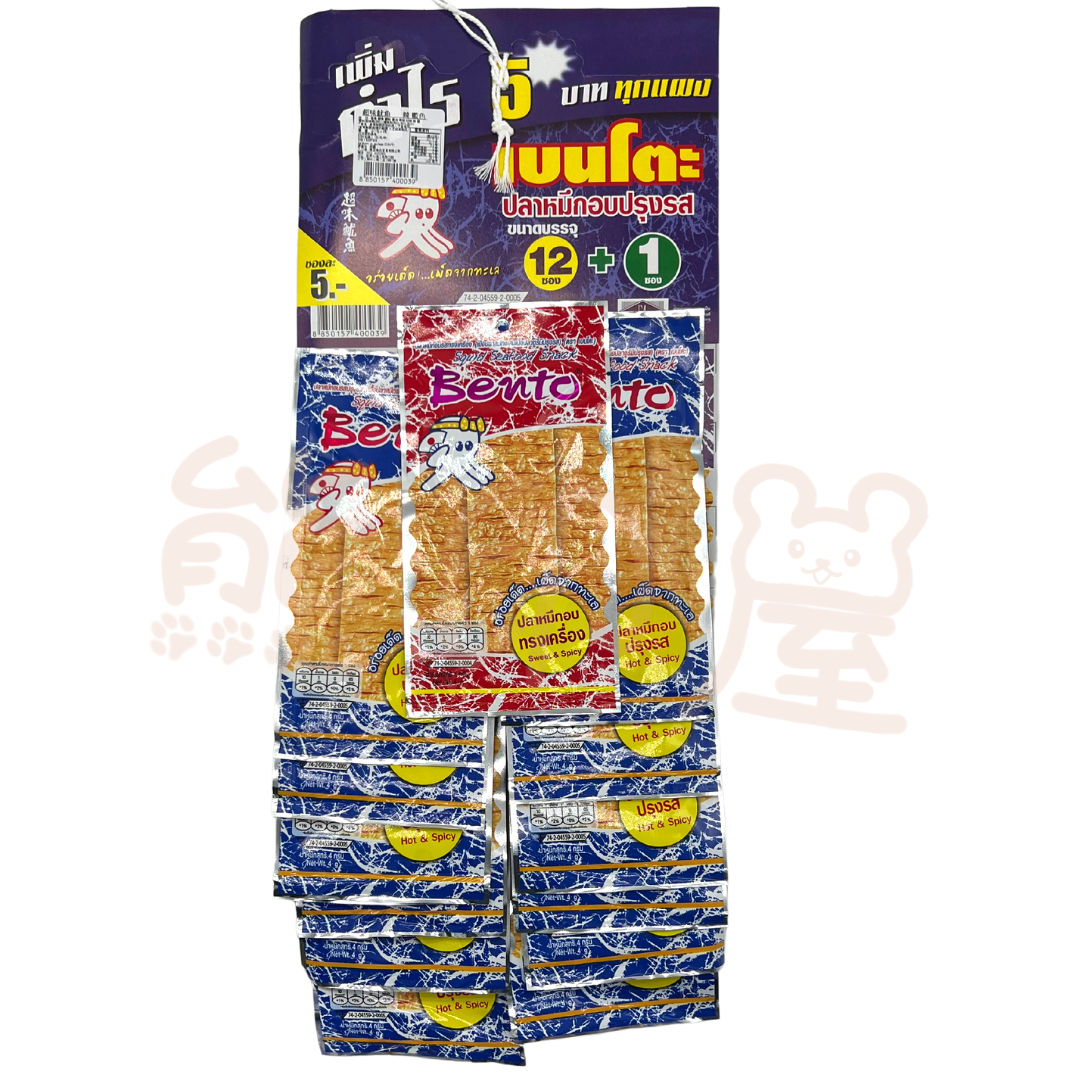 Bento超味魷魚(香辣)(藍) (12+(1包甜辣味)*4g)(新舊包裝 隨機發貸)