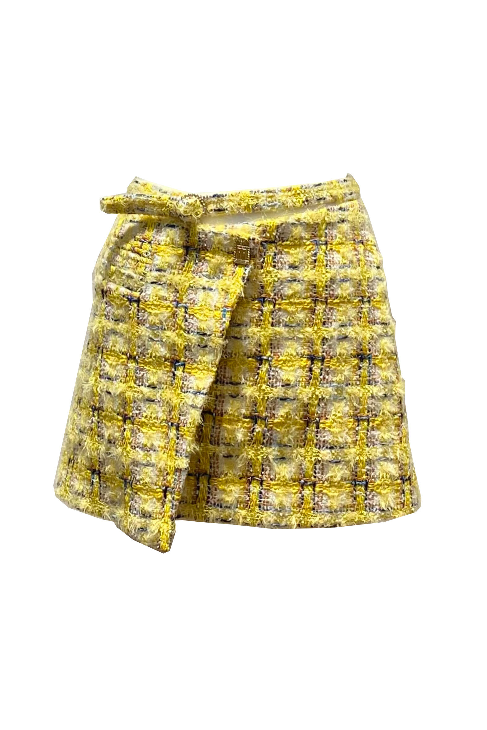 BC15032C1 古埃及藝術家圍裹簍空小香短A裙