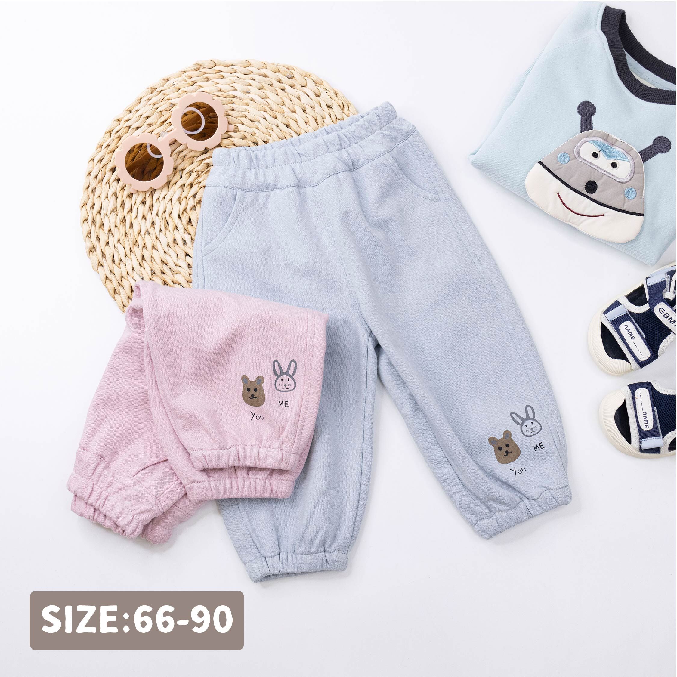 【H55260】熊兔you&me舒適縮口褲＊二色