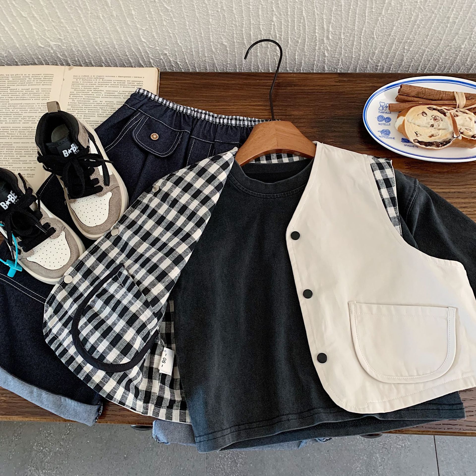 雙面黑白格 背心