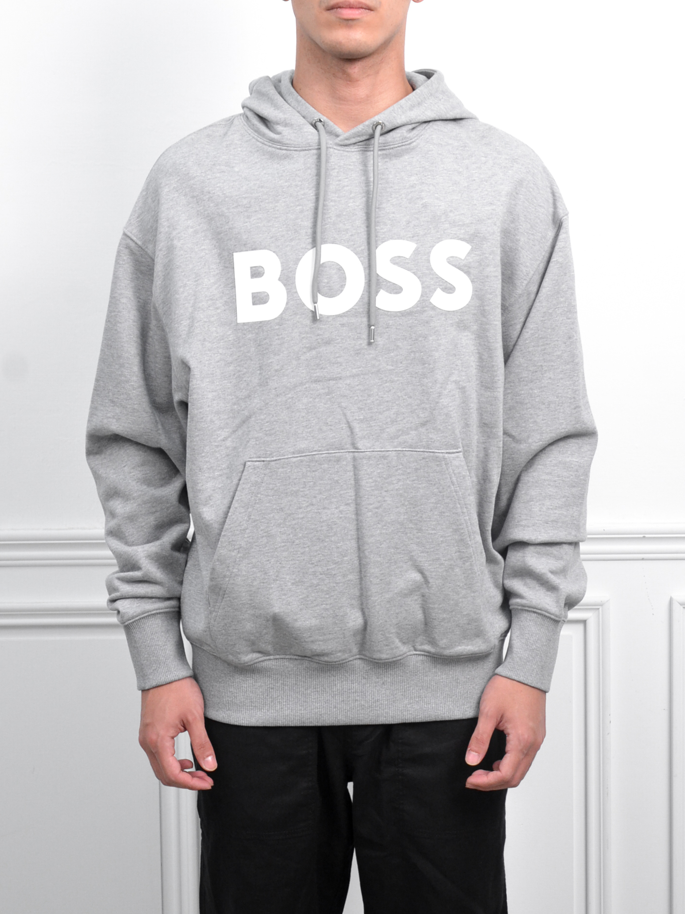 BOSS Hoodie 經典大LOGO帽T 黑/灰