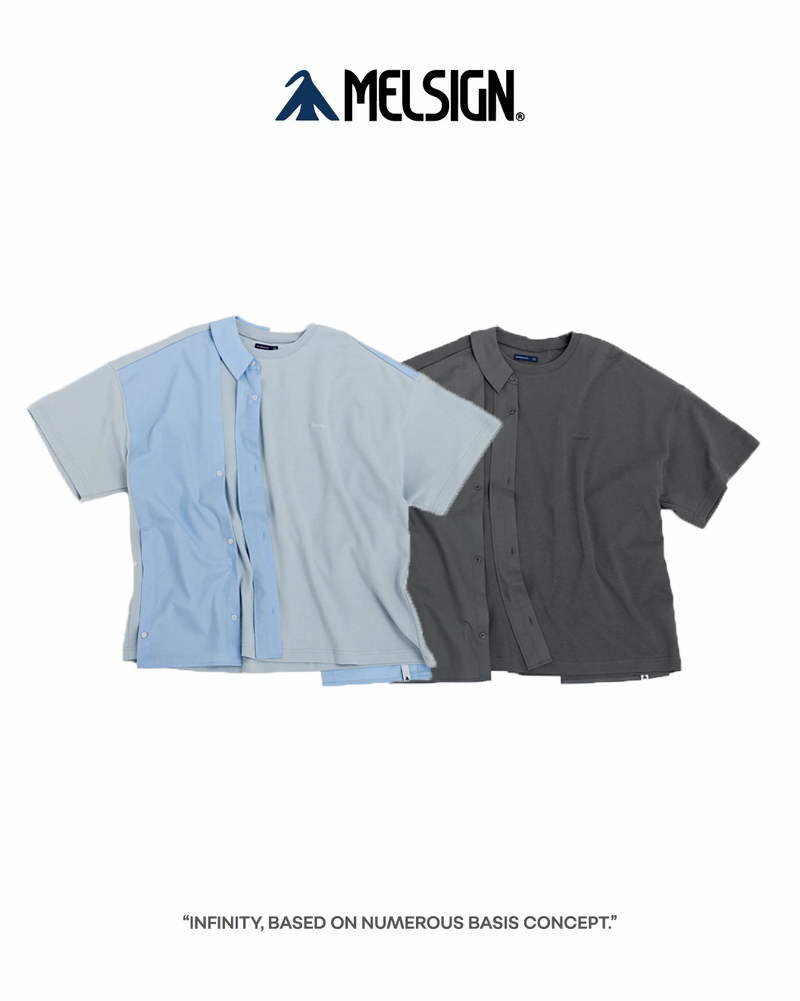 MELSIGN 拼接 短袖T 灰/藍 25 S/S Double Layer Shirt Tee