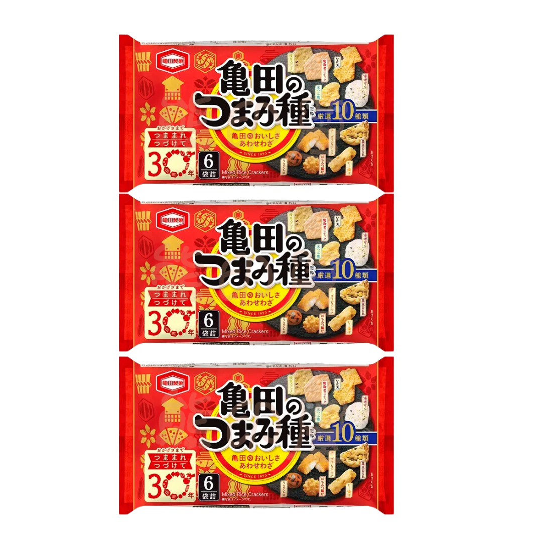 日本龜田10種雜錦米果 (六小包) 120g x3 新舊包裝 隨機發貨 到期日 2026-5-1