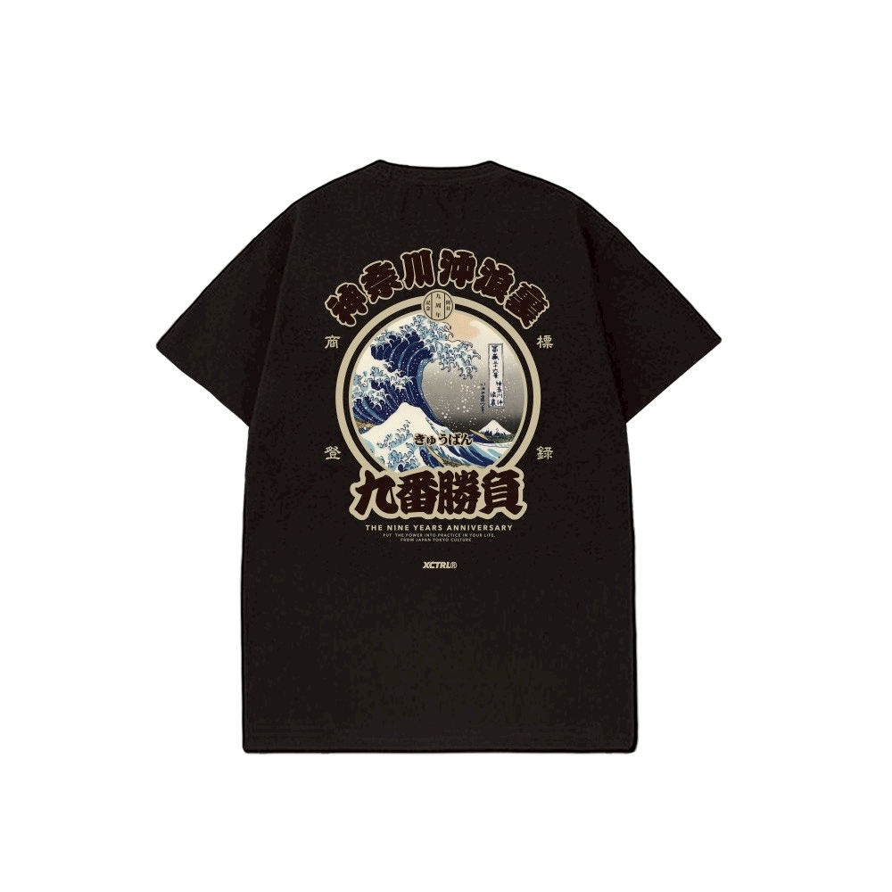 XCTRL 九週年神奈川沖浪裏短T-黑