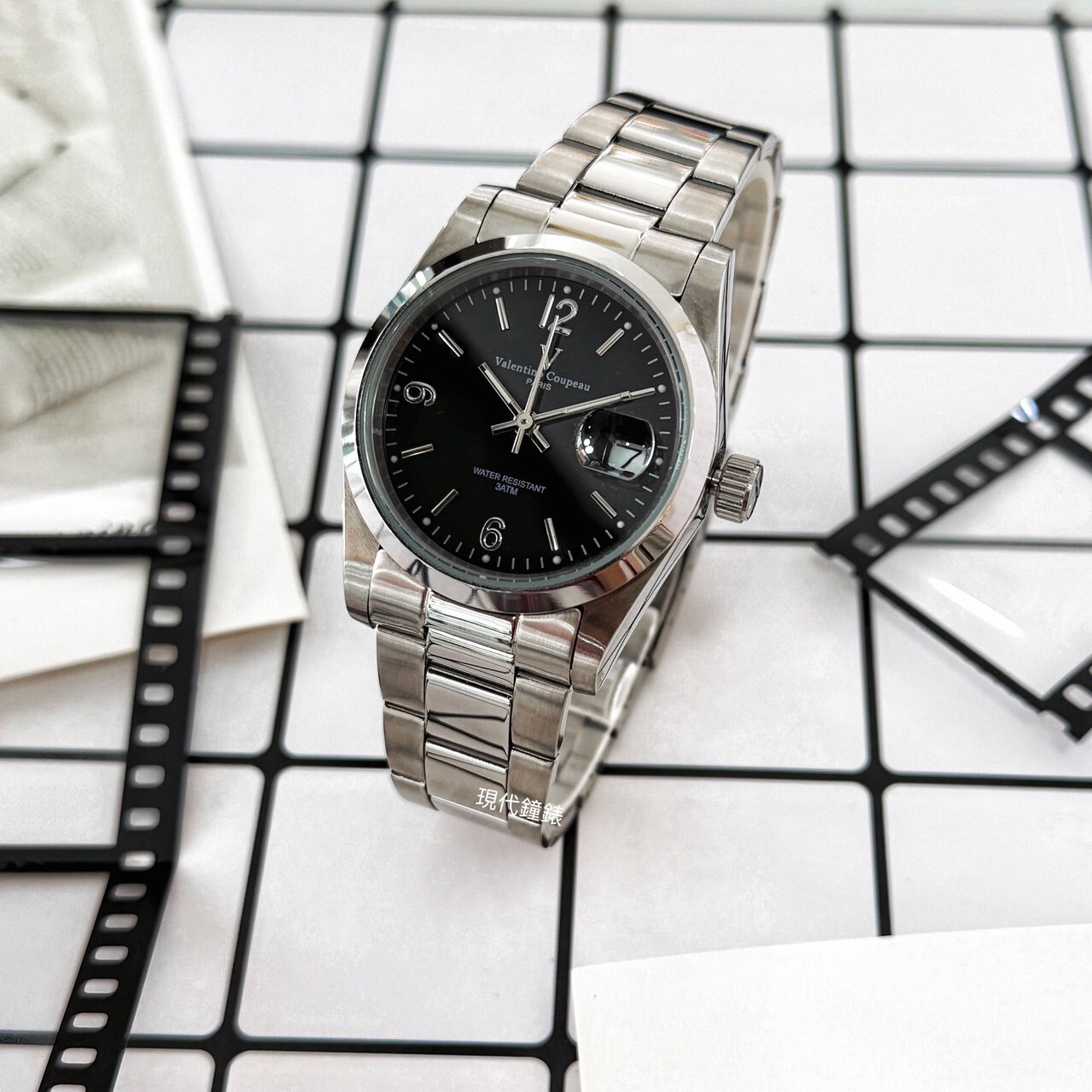 【Valentino Coupeau范倫鐵諾】 數字時刻不鏽鋼腕錶12168S-2M 30mm 現代鐘錶