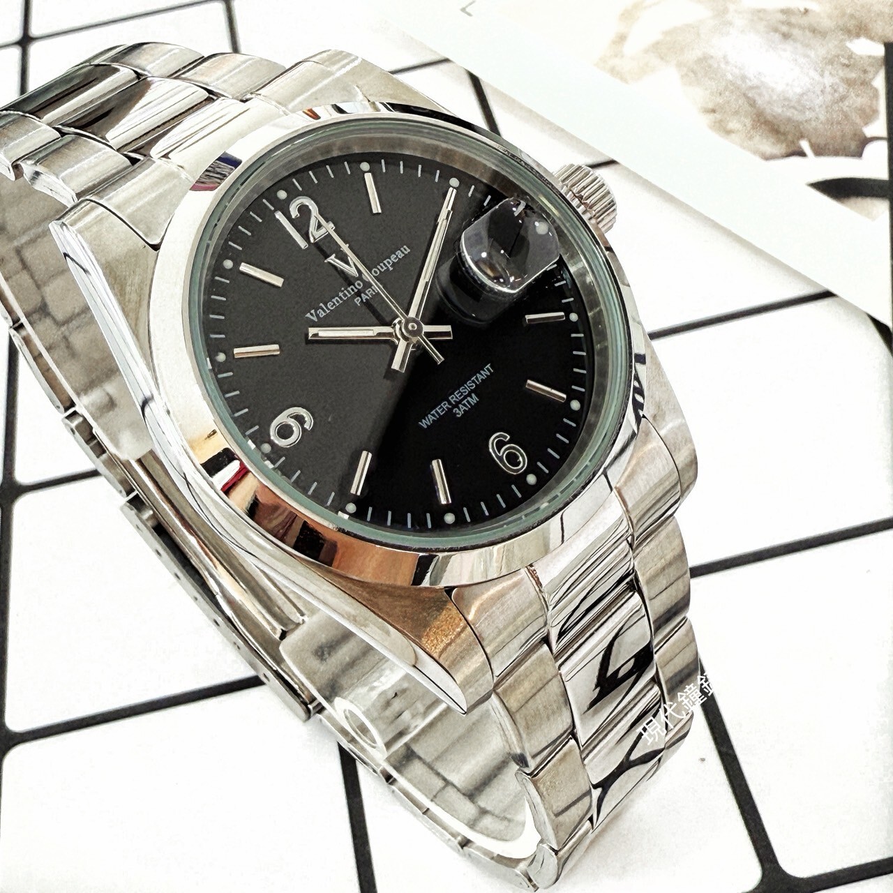 【Valentino Coupeau范倫鐵諾】 數字時刻不鏽鋼腕錶12168S-2M 30mm 現代鐘錶