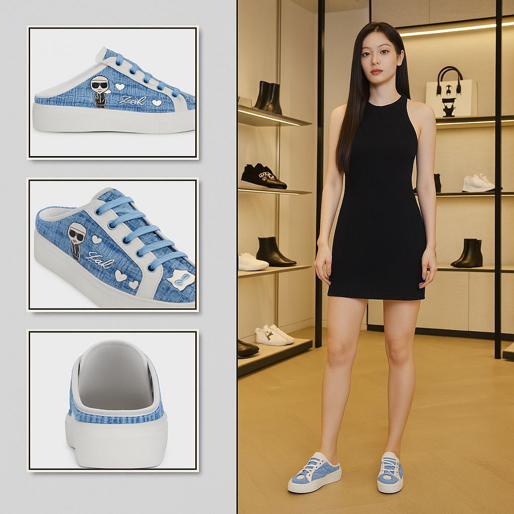 【現貨】G0828202 KARL LAGERFELD 半踭小香風暗增高款波鞋