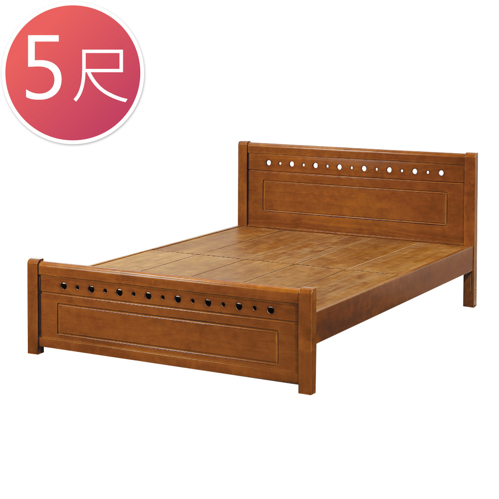 貝娜卡5尺實木雙人床架