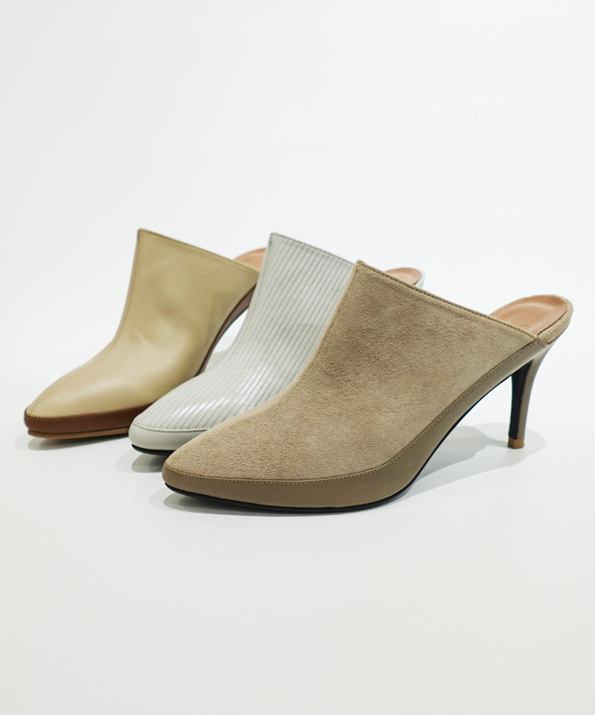 Elizabeth拼接穆勒高跟鞋(三色)MIT款