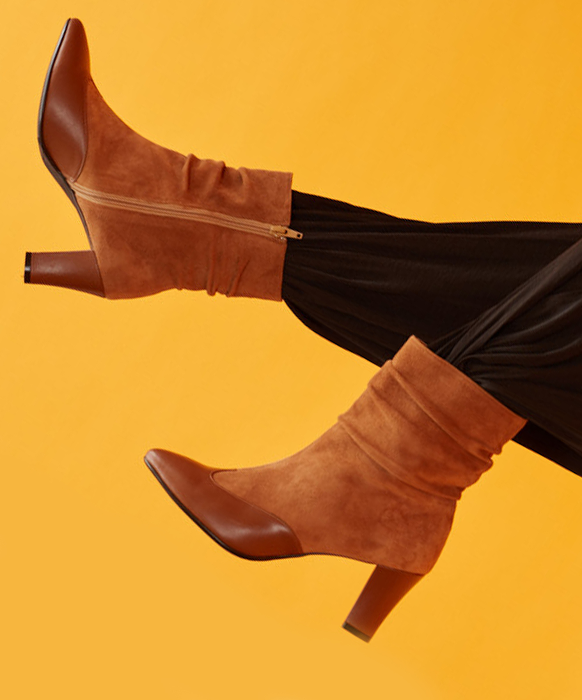 Gisele 復古拼接短靴(兩色)MIT款