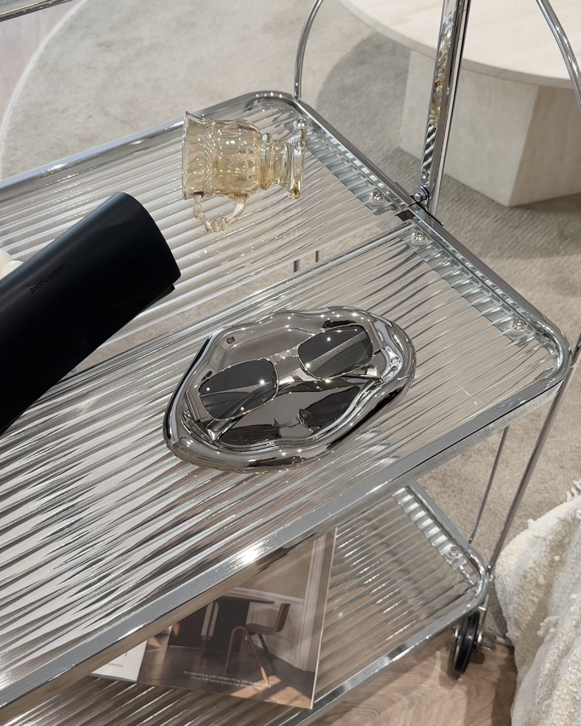 YSL｜SL738001金屬墨鏡 銀色