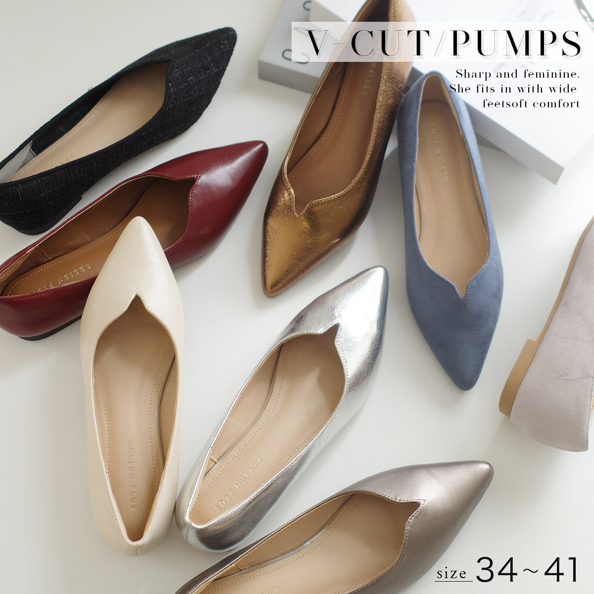 美人尖V型切割尖頭平底鞋【FX2014】