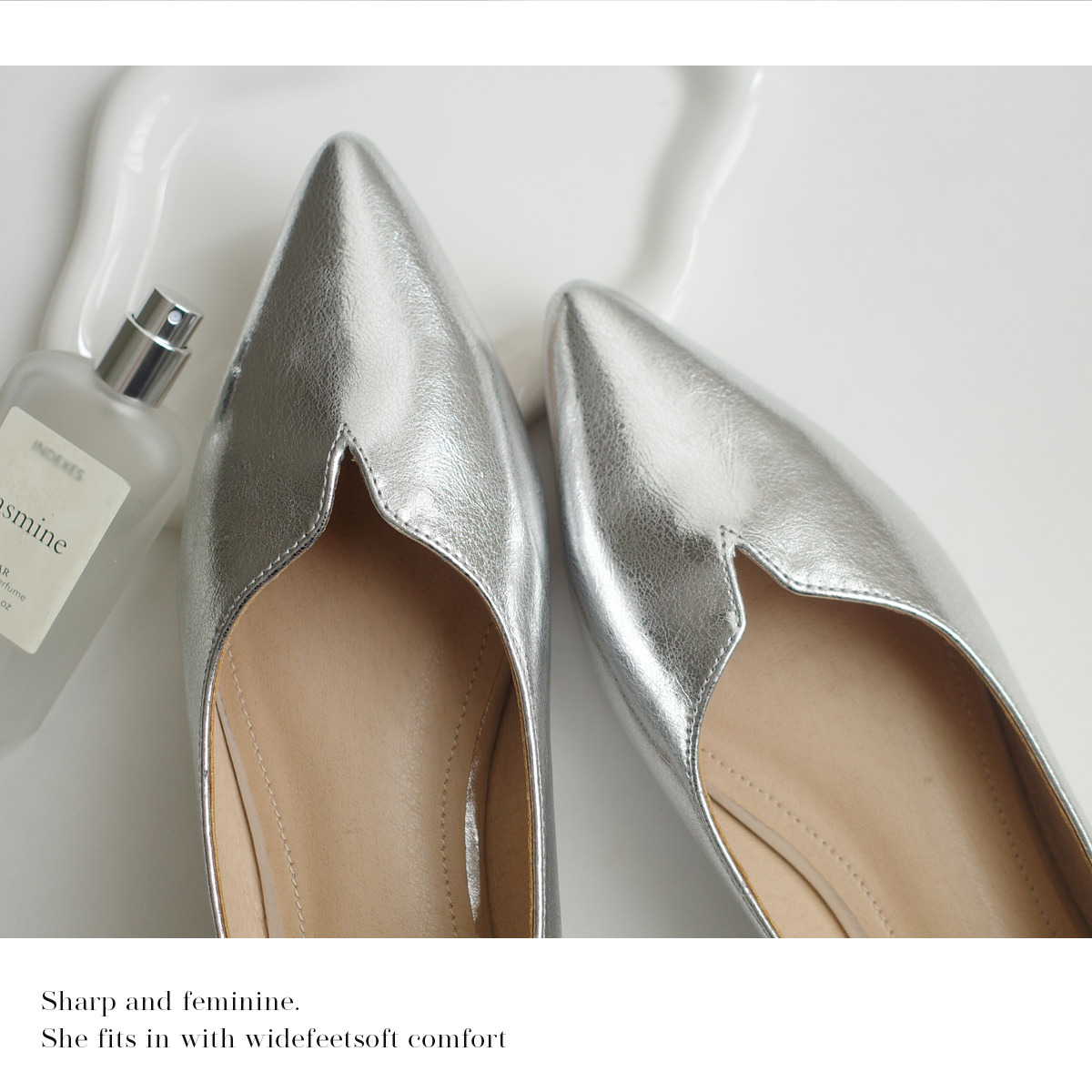 美人尖V型切割尖頭平底鞋