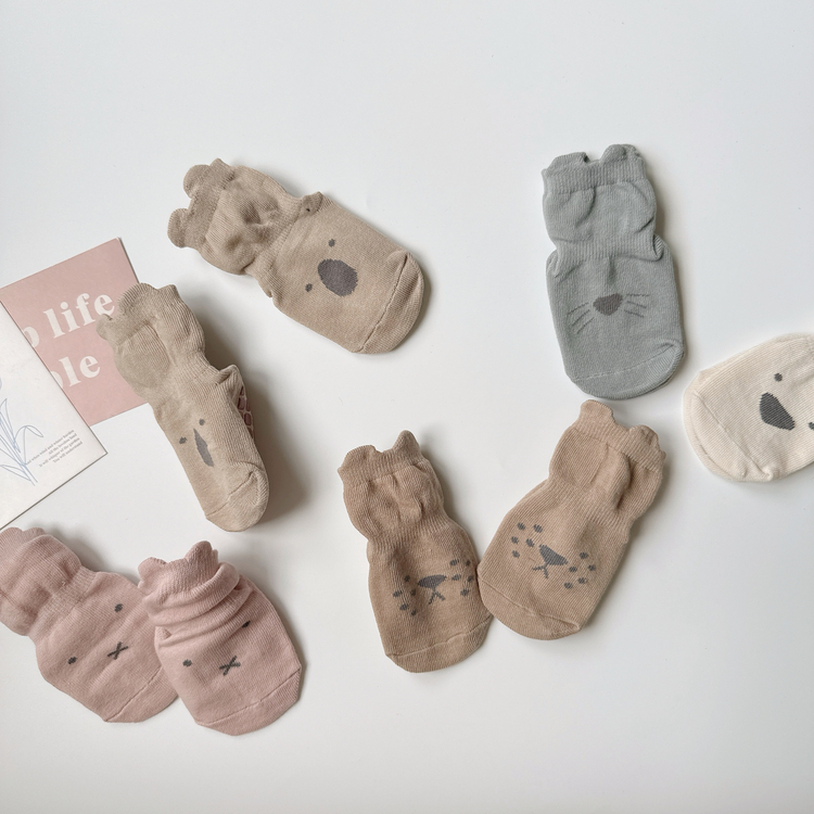 動物臉立體耳朵止滑襪