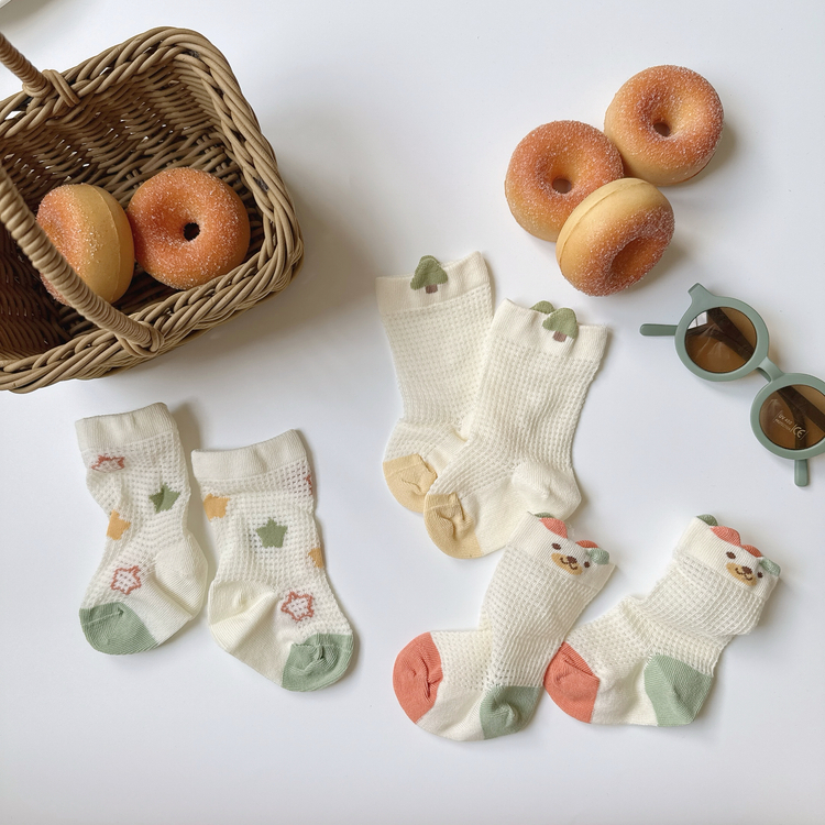 可愛網眼透氣襪子組