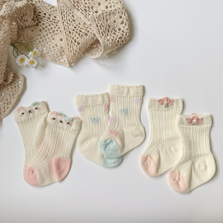 可愛網眼透氣襪子組