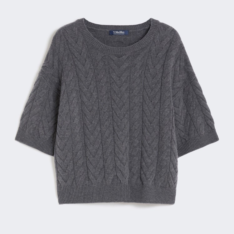 1LN0902-021 MAX MARA Knitted Wool Sweater Grey #9366115106-007 (C-BR-E)