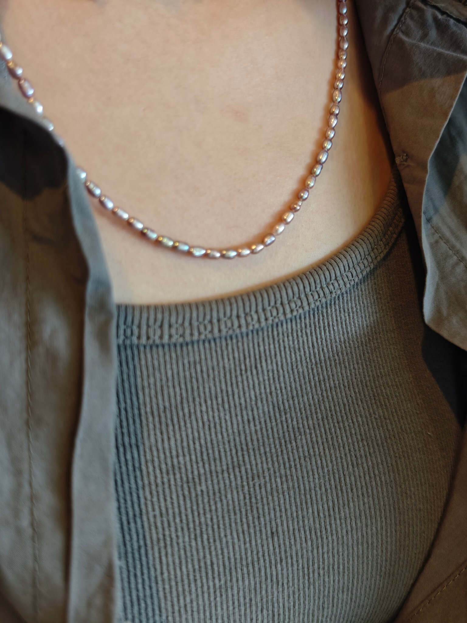 【直播】LL082832 S925銀 珍珠頸鏈(SPN0922001) 送紫色珍珠耳環