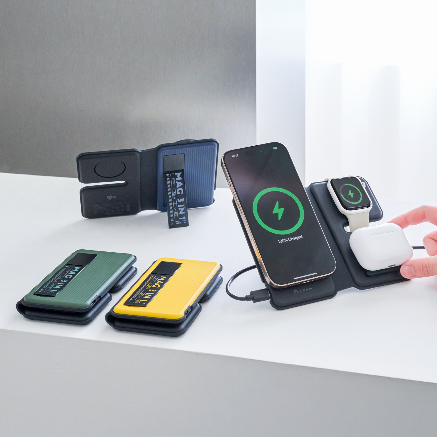 Mag Book Qi2 3-in-1 Wireless Charging Station with Stand (2 Sets)