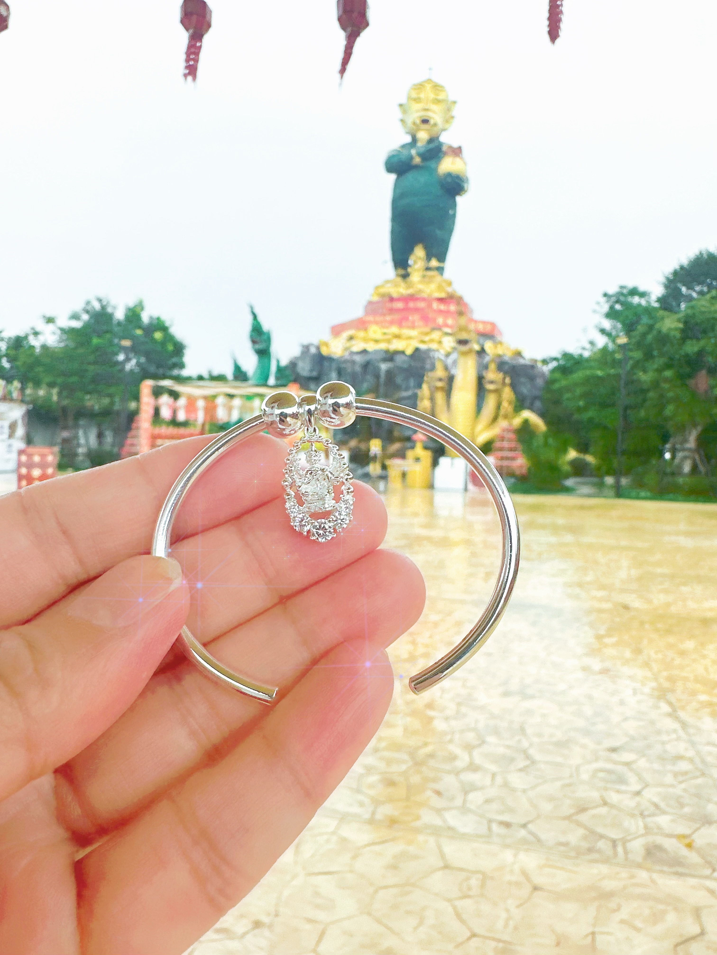 阿贊蘇賓 開光供請 成願四面神純銀手鐲