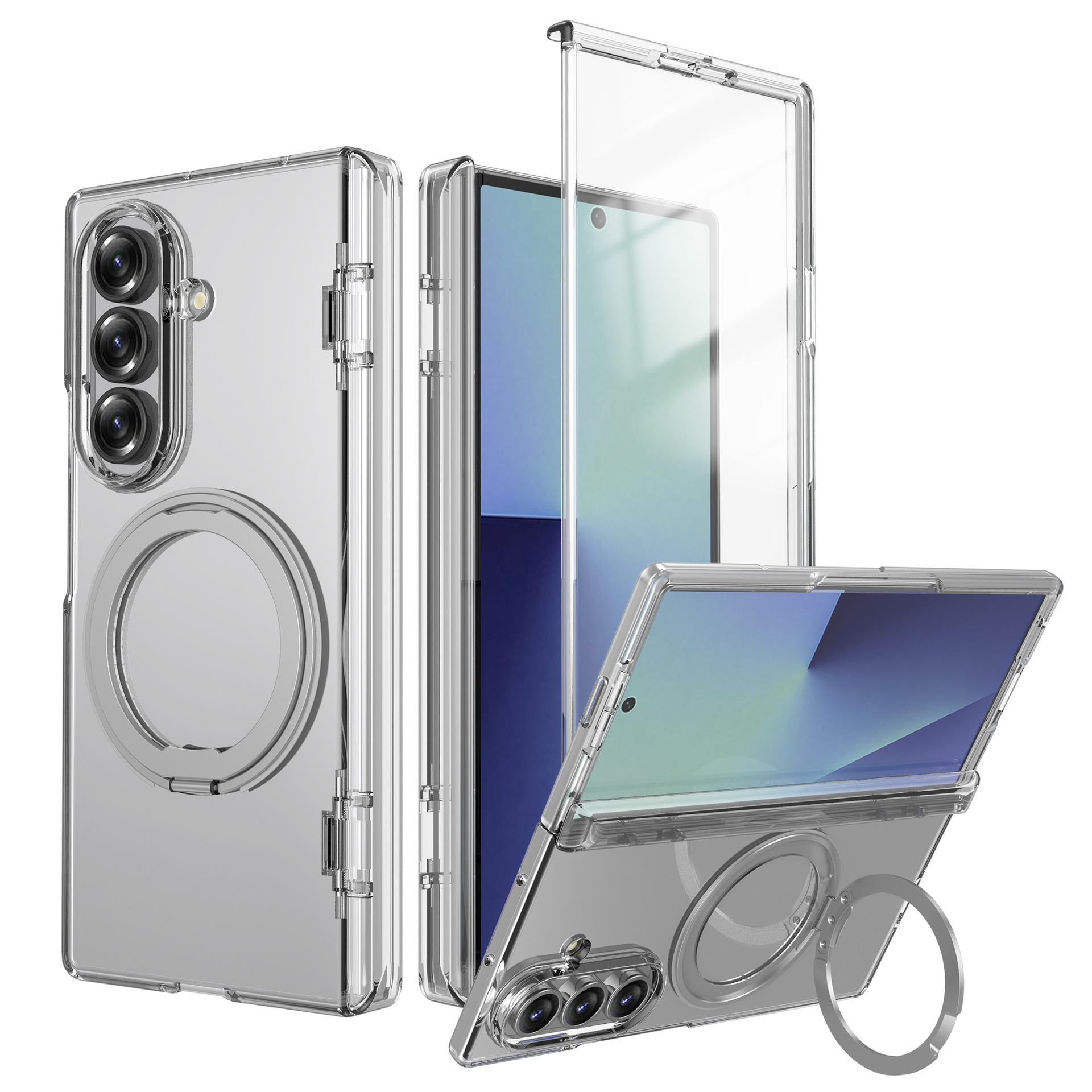 XPRO - Mag Slim Stand - Samsung Fold 7 Case 貼身透明磁吸鉸鏈中軸保護手機硬殼