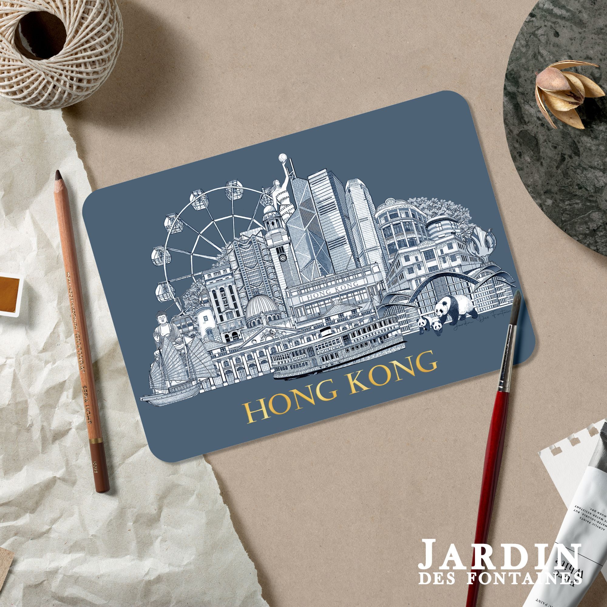 JARDIN DES FONTAINES City&nbsp;Tales Hot Stamping Postcard