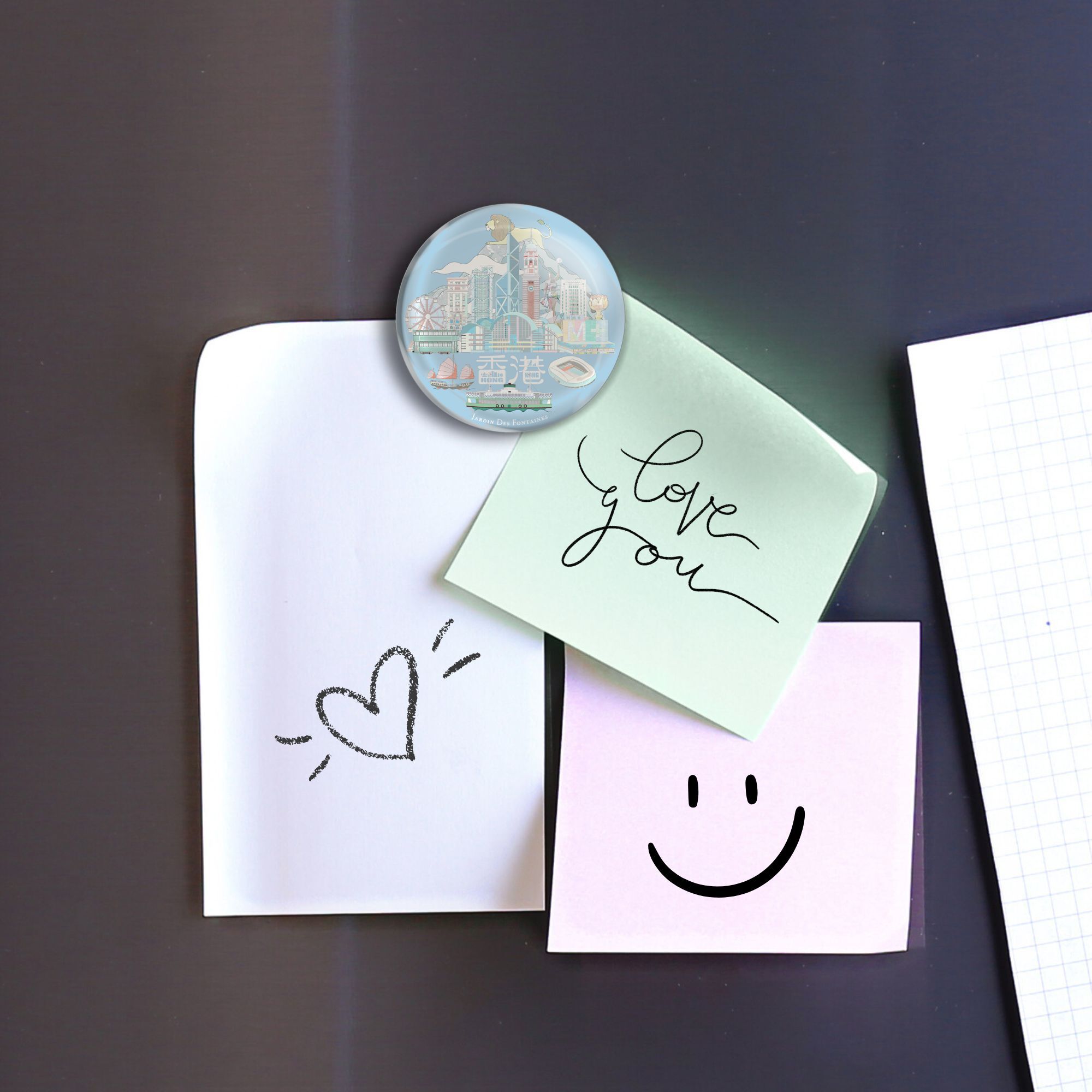 JARDIN DES FONTAINES lion rock crystal fridge magnet