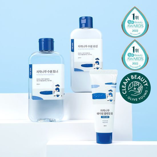 ROUND LAB For Men Birch Juice Toner / Lotion 200ml Set (+Shaving Foam 40ml) 男士護膚啫喱乳液+爽膚水套裝