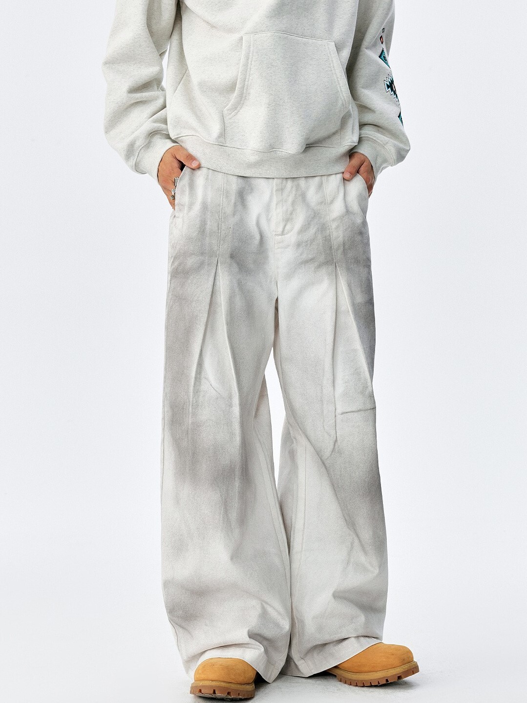 MEDM 後口袋民族風織帶 寬鬆長褲