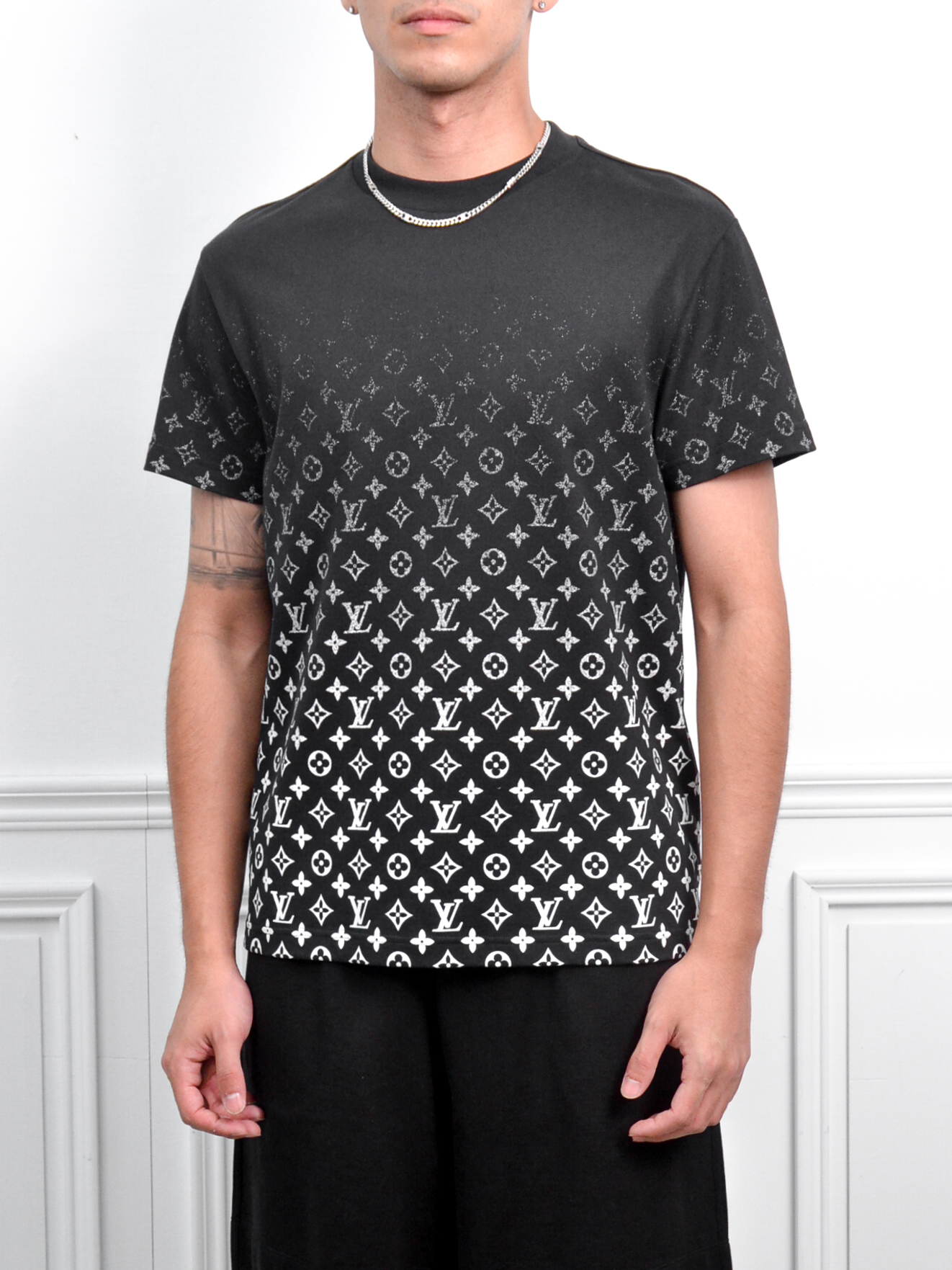 LOUIS VUITTON 滿版經典老花LOGO短袖T