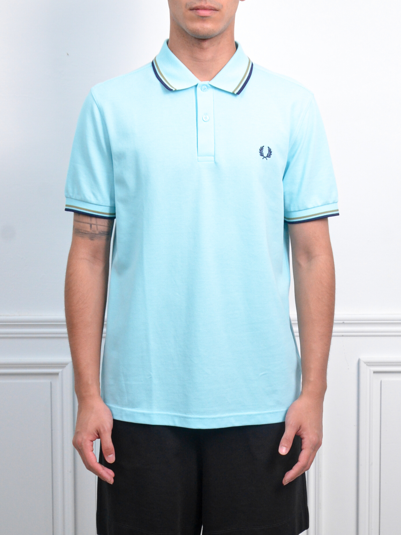 Fred Perry 緄邊Polo衫 深藍/米白/薄荷藍【M3600】