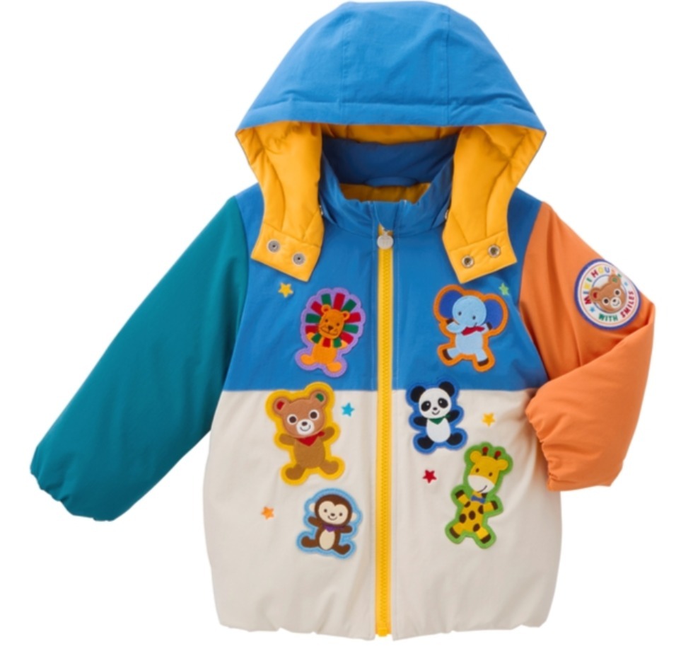 MH 動物徽章拼色羽絨