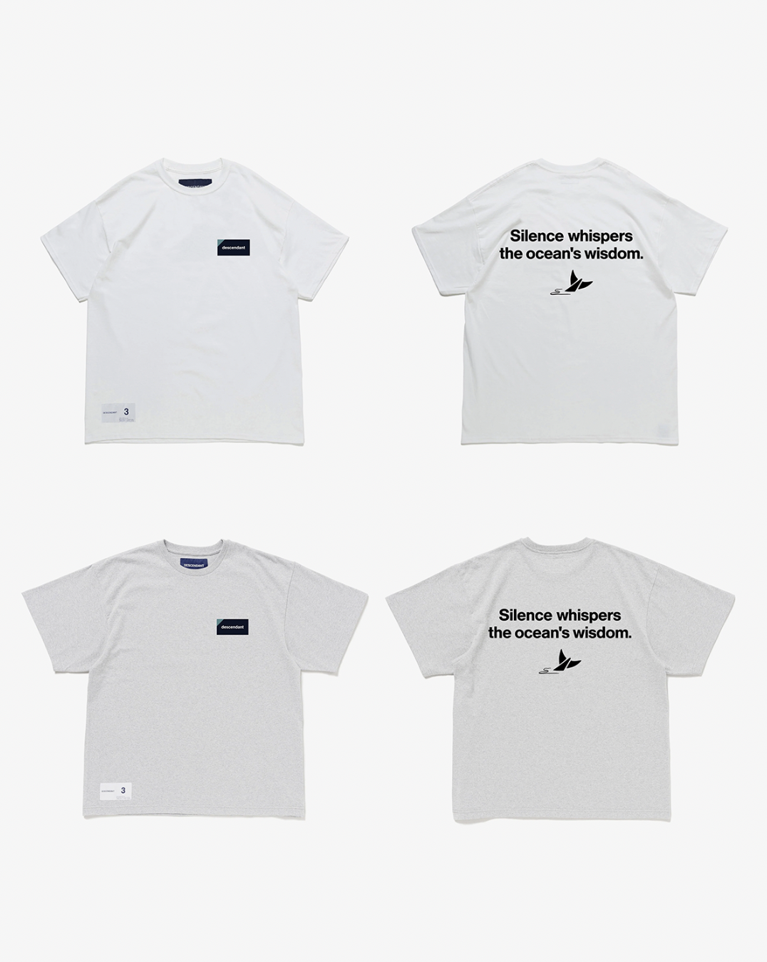 [現貨] DESCENDANT SS25 OCEAN'S WISDOM SS | GRAY / WHITE