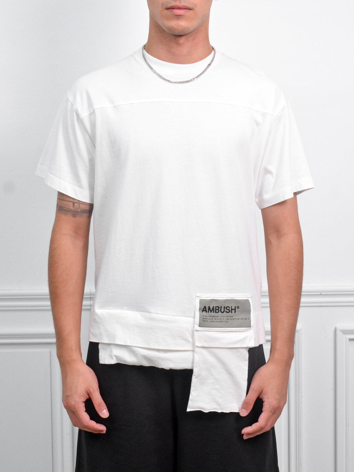 AMBUSH T-Shirt 口袋細節短袖 白