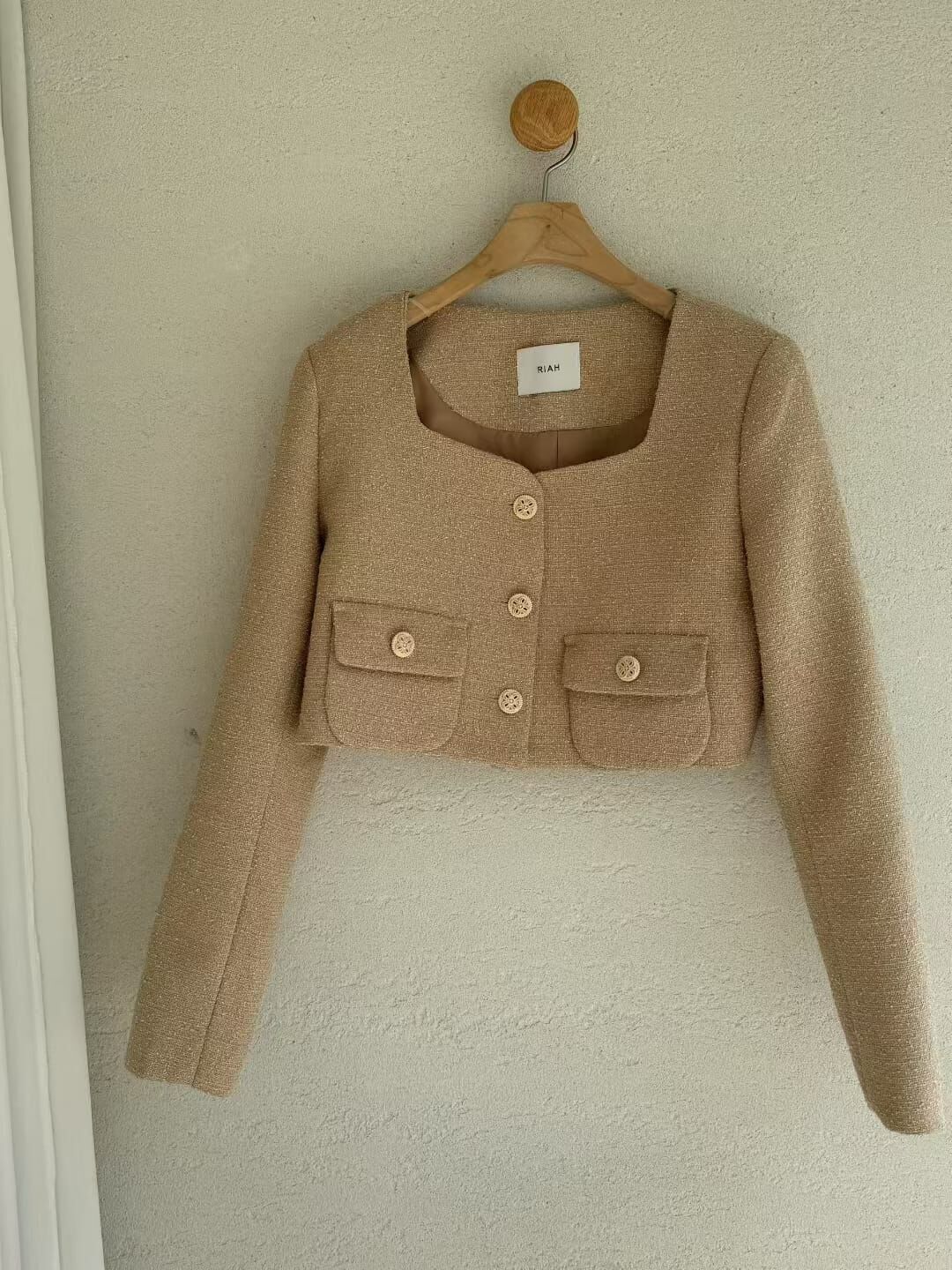 RH5044 小香Tweed口袋短身外套