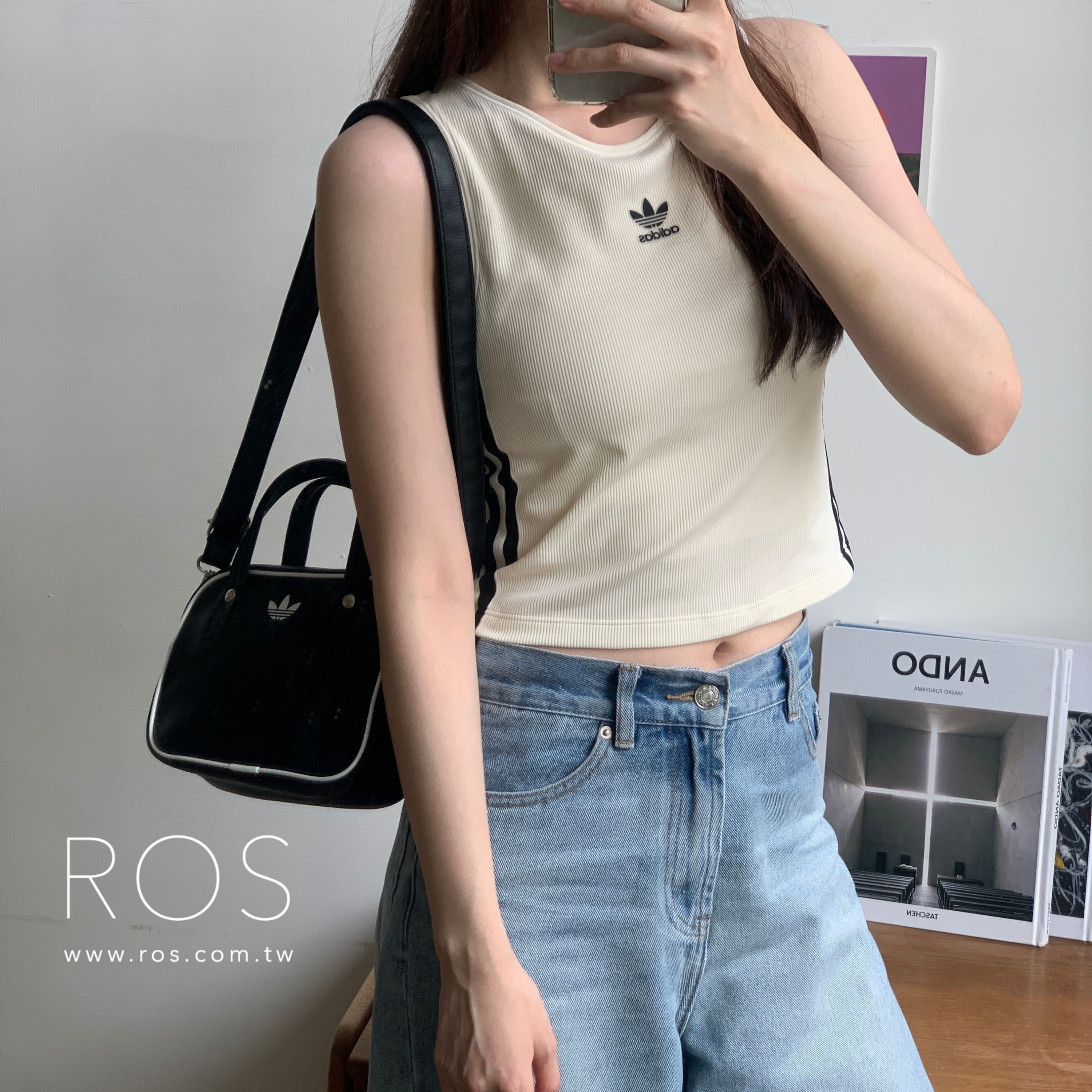 Adidas Originals 三線背心 米白