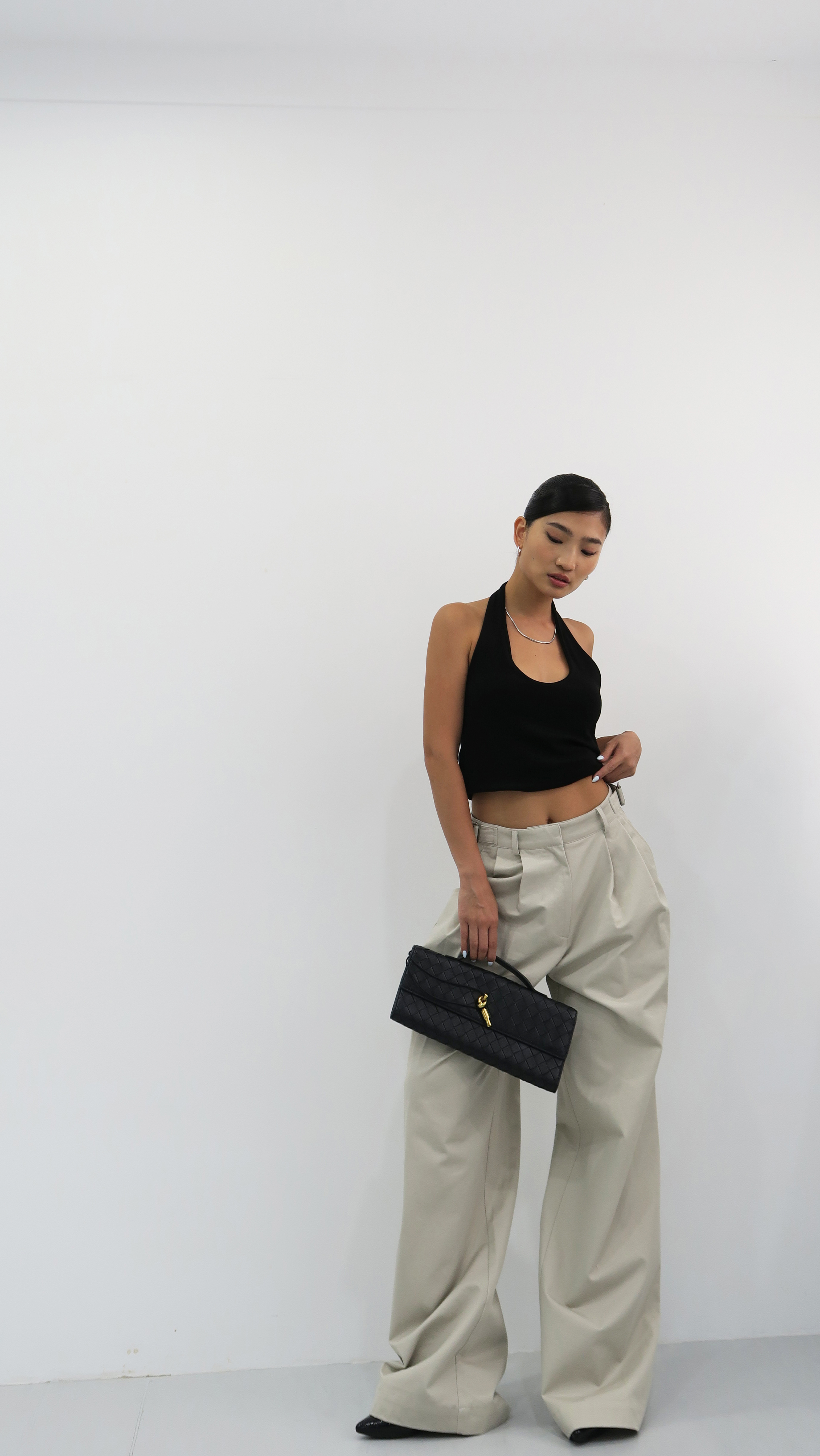 腰可調杏長褲(現貨)